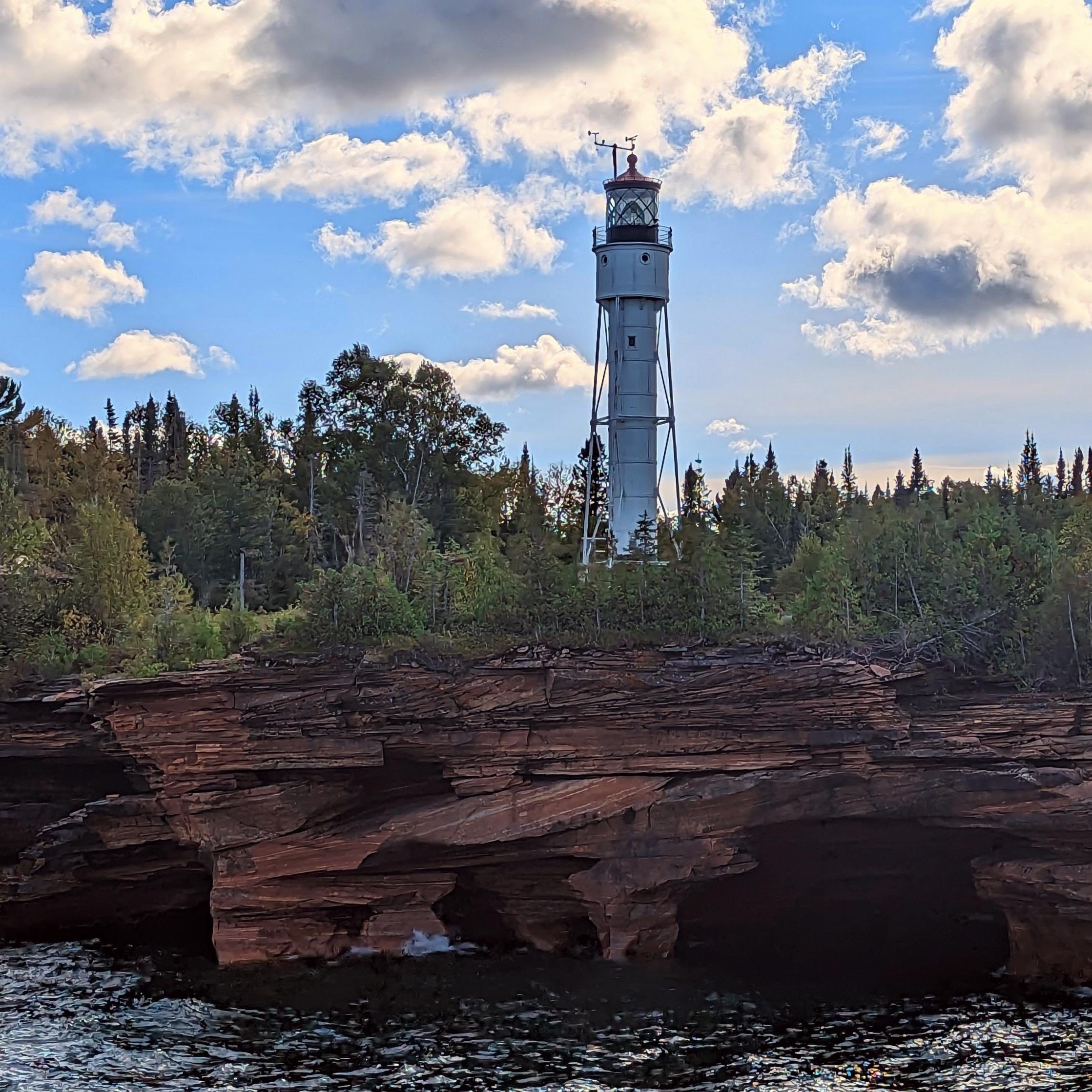 A photograph of the lighthouse on Devil's Island, in Lake Superior's Apostle Islands.