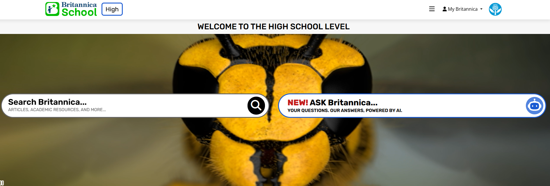 Britannica High Home Page