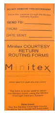 Minitex orange bookmark.