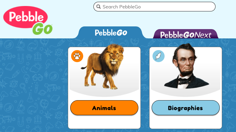 Screen shot of PebbleGo
