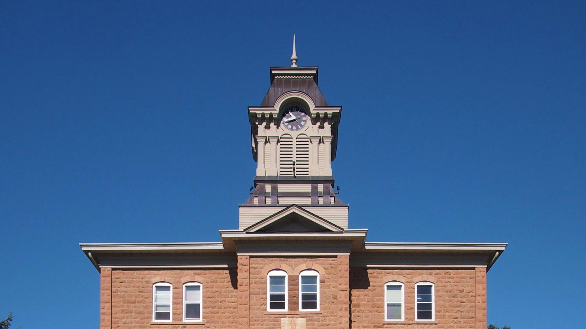 A photograph of Old Main at Gustavus Adolphus College.