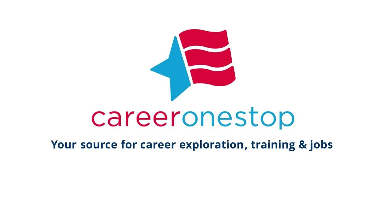 The red, white, and blue logo and wordmark for careeronestop, featuring the tagline, "Your source for career exploration, training, and jobs."