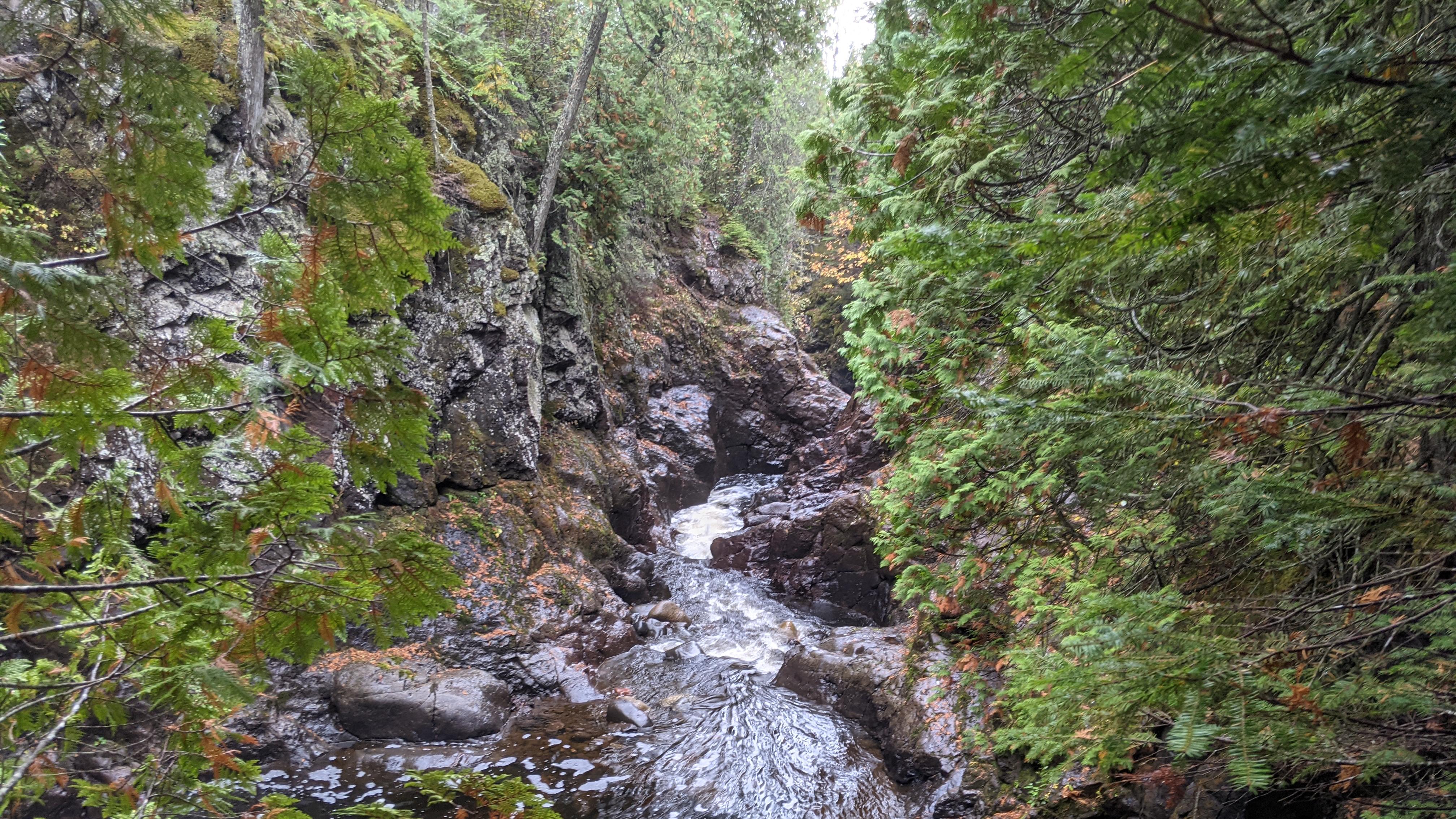 A photograph of the Cascade River in fall.