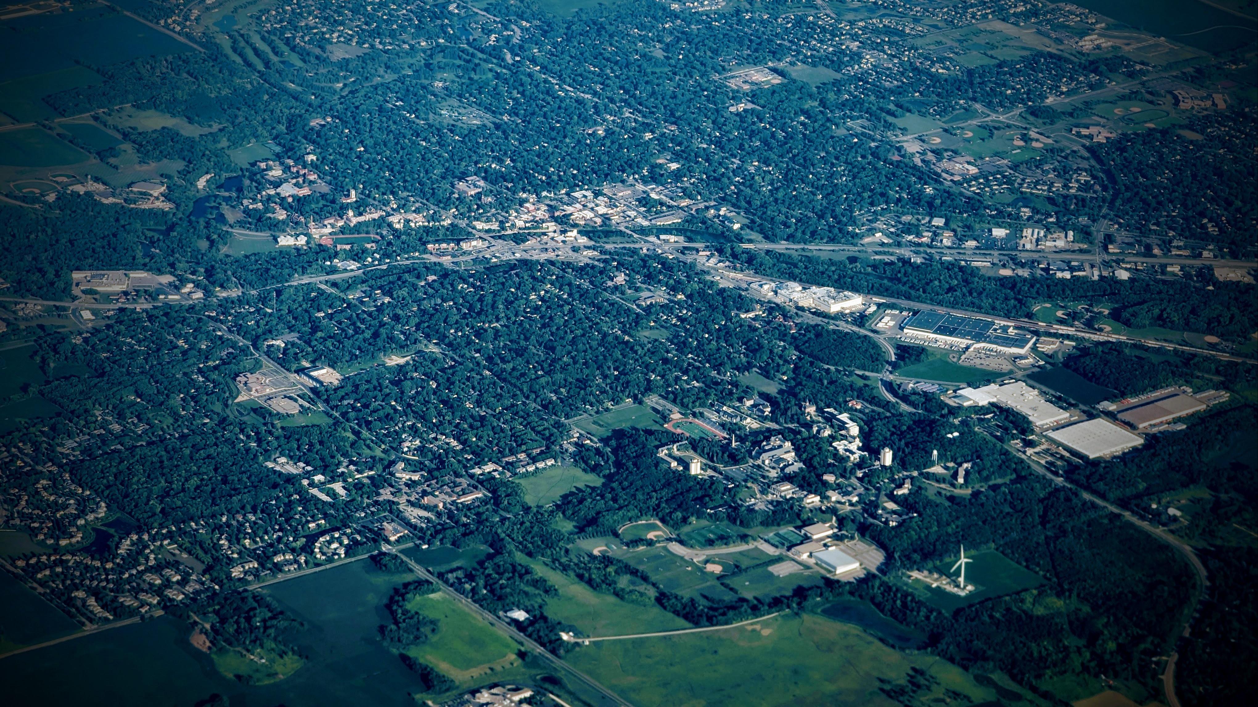 An aerial photograph of Northfield, Minnesota.