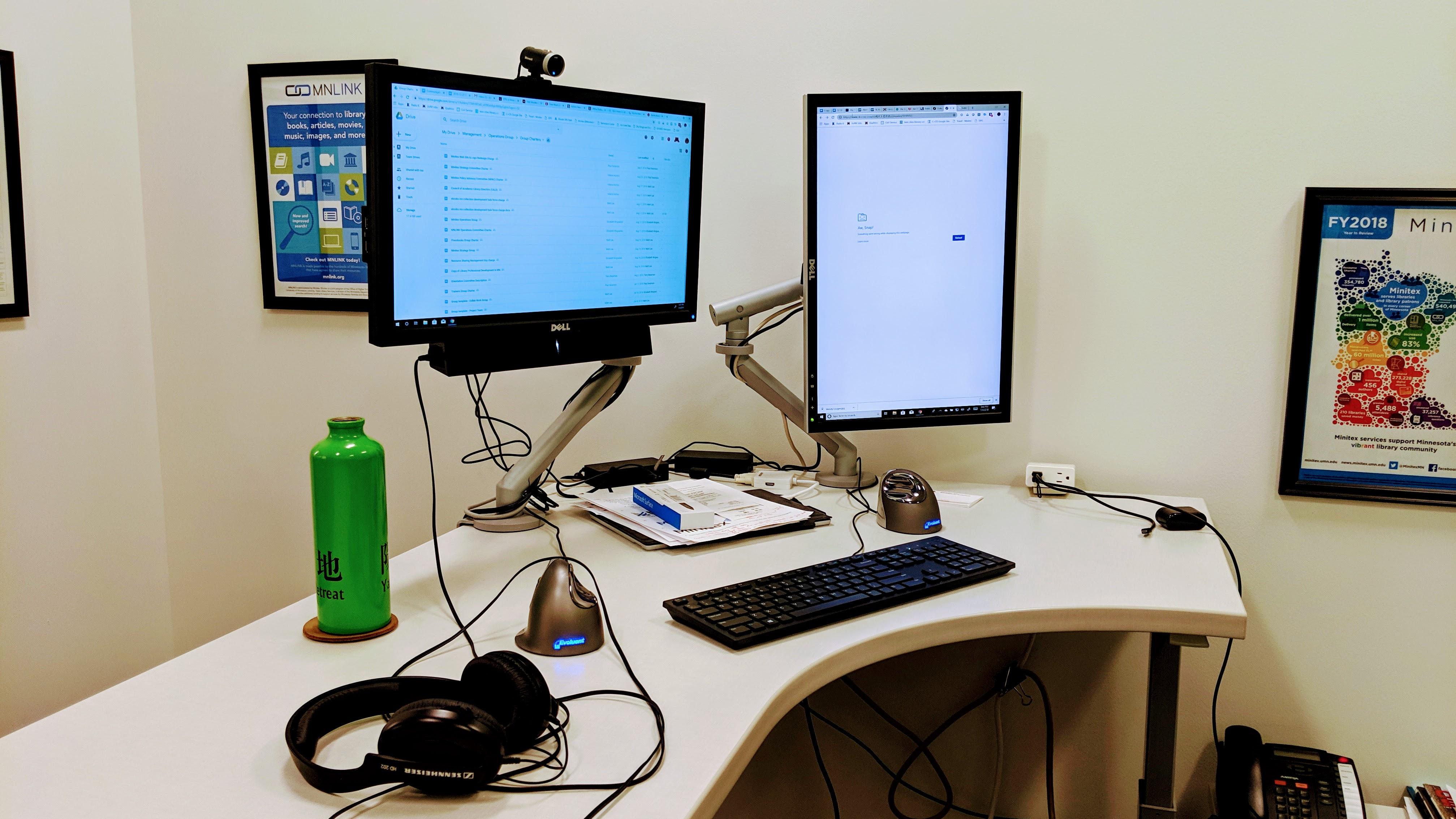 A photograph of computer equipment on a desk.