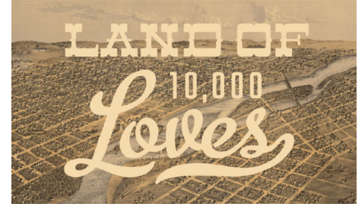 The front cover of Land of 10,000 Loves.