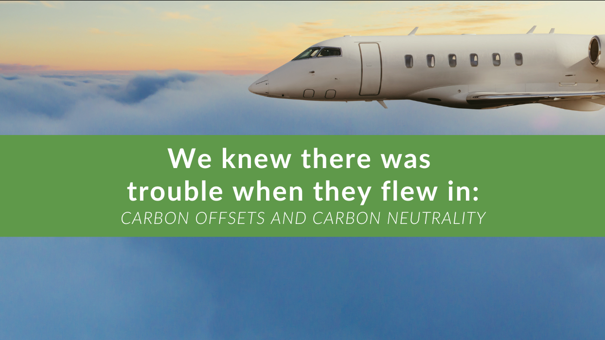 A photo of a airplane flying with the title of the article over a green background.