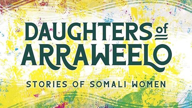 Daughters of Arraweelo book cover includes smudges of green, yellow, and pinks.