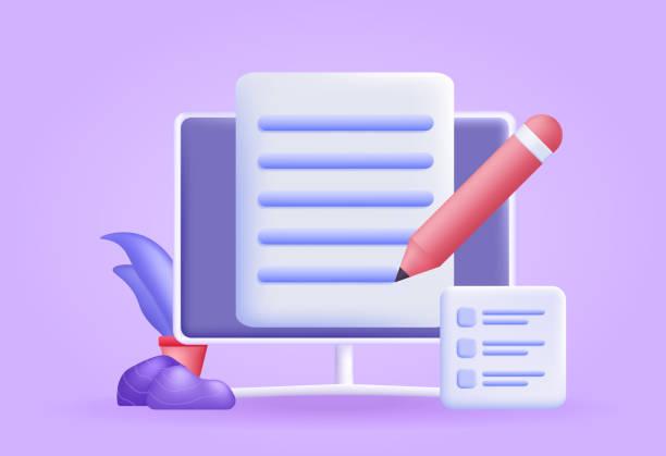 Copywriting 3d icon stock illustration Copywriting 3d icon stock illustration
