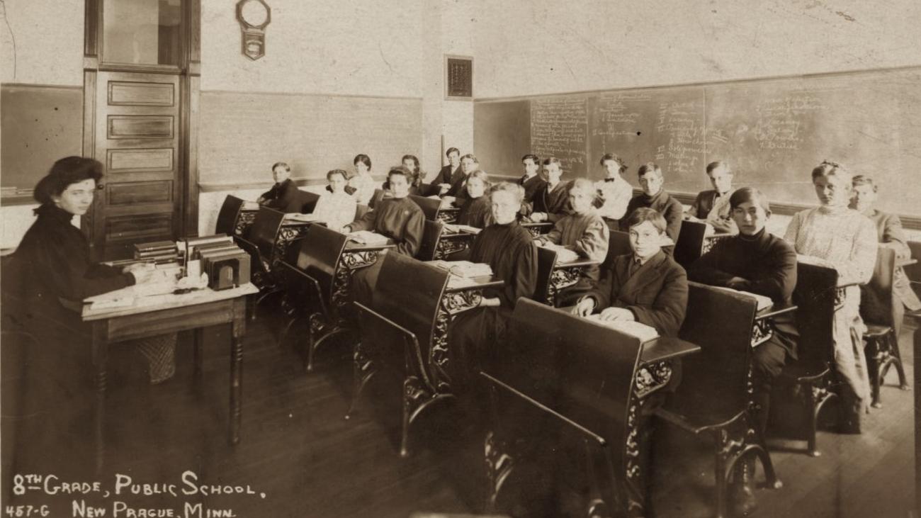 Eighth grade public school classroom in New Prague