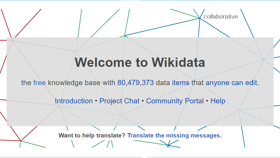 Wikidata homepage.
