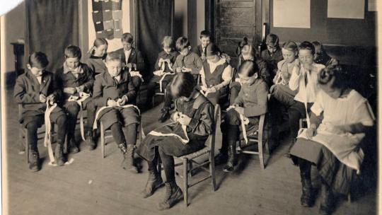 Junior Red Cross Class at Mankato High School during World War I