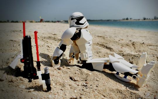 robot on beach