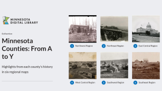 Screenshot of website with collection of six regional county maps