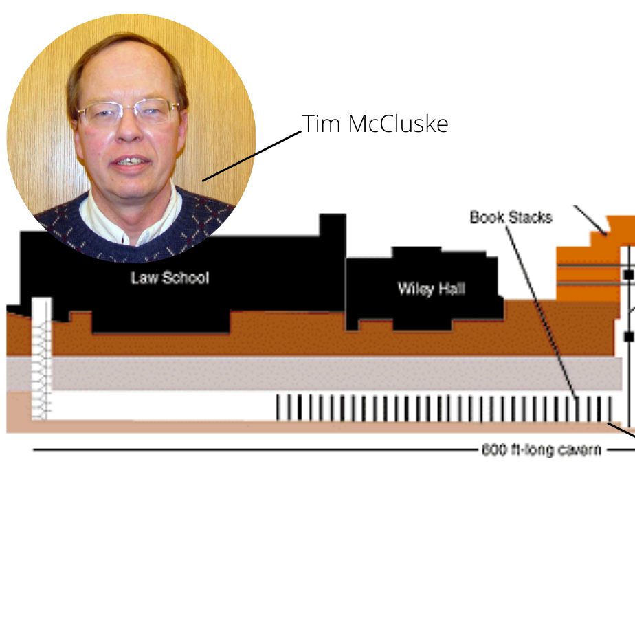 Blueprint image of MLAC with photo of Tim McCluske