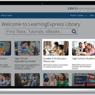 Image of LearningExpress Library database homepage