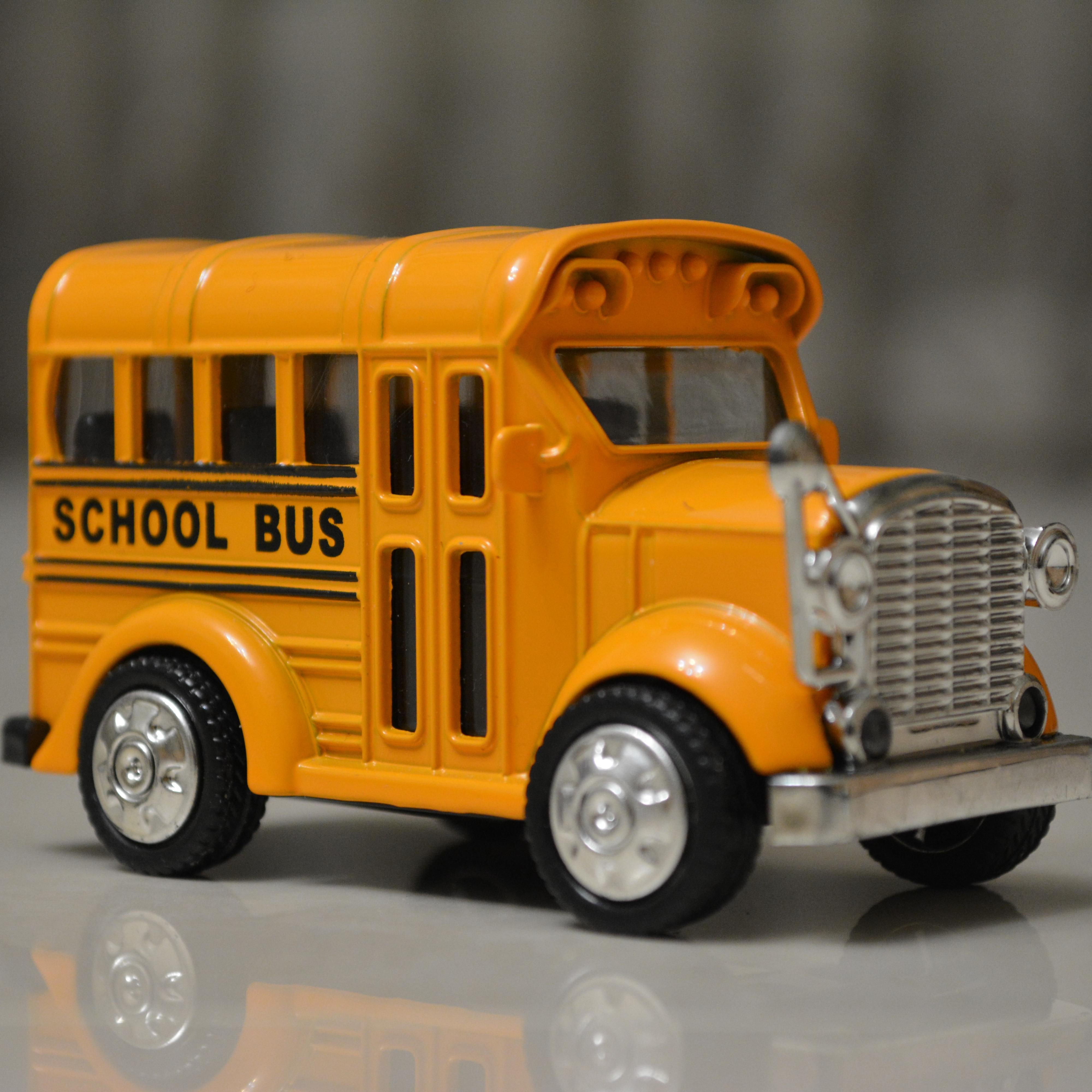 A photo of a toy school bus.