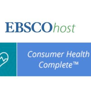 A photo of the EBSCO Host logo and the Consumer Health Complete logo.