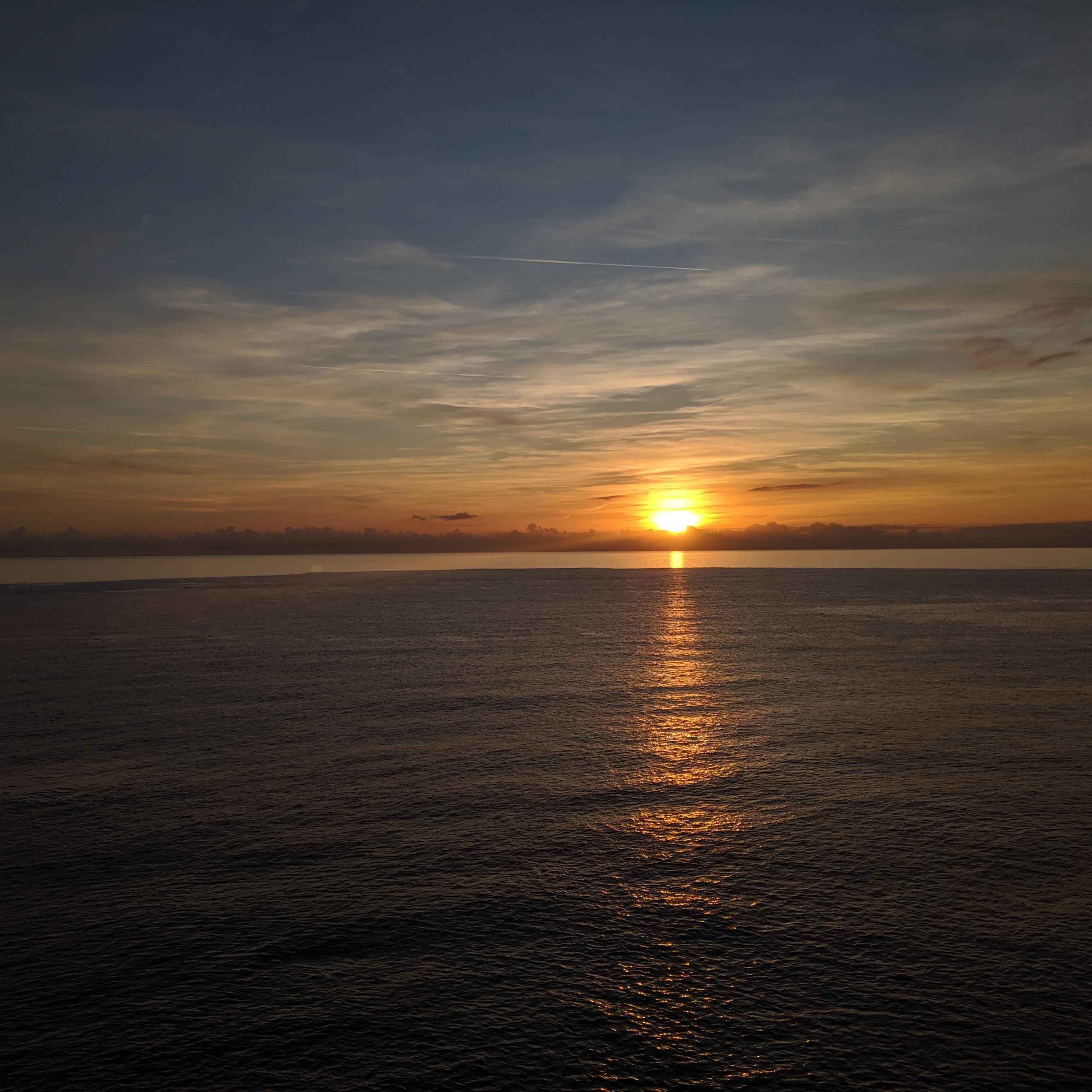 A photograph of sunset over the Mediterranean.