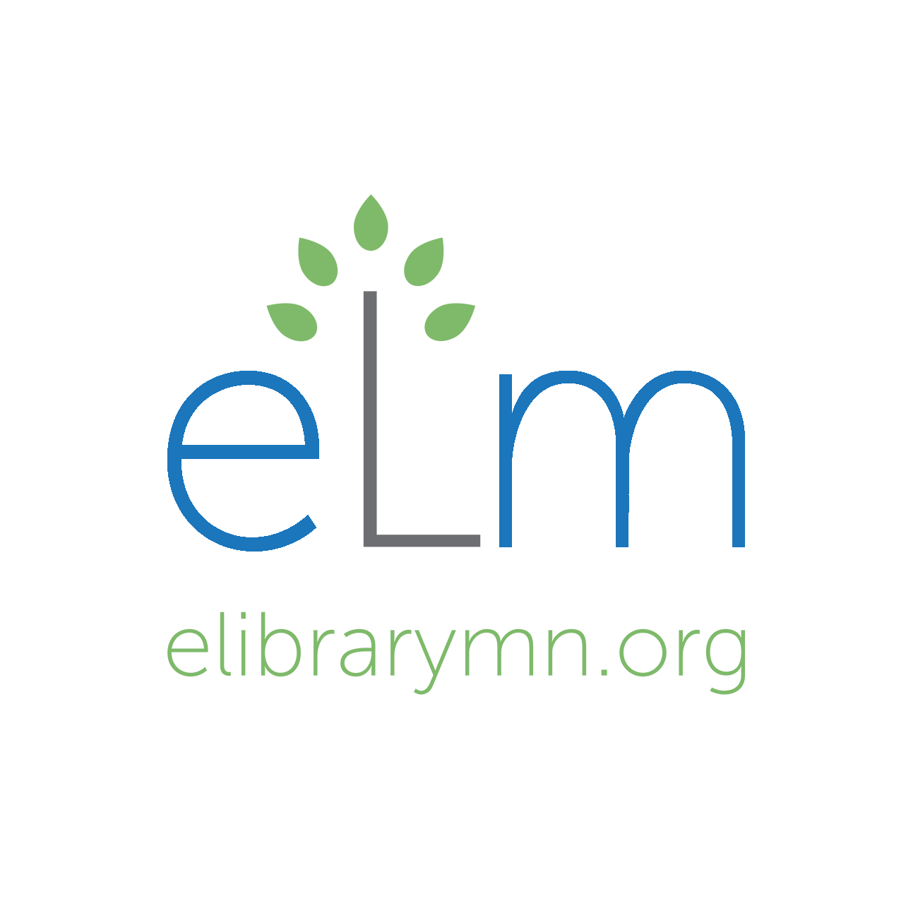 The eLibrary Minnesota wordmark, featuring green, blue and gray text.