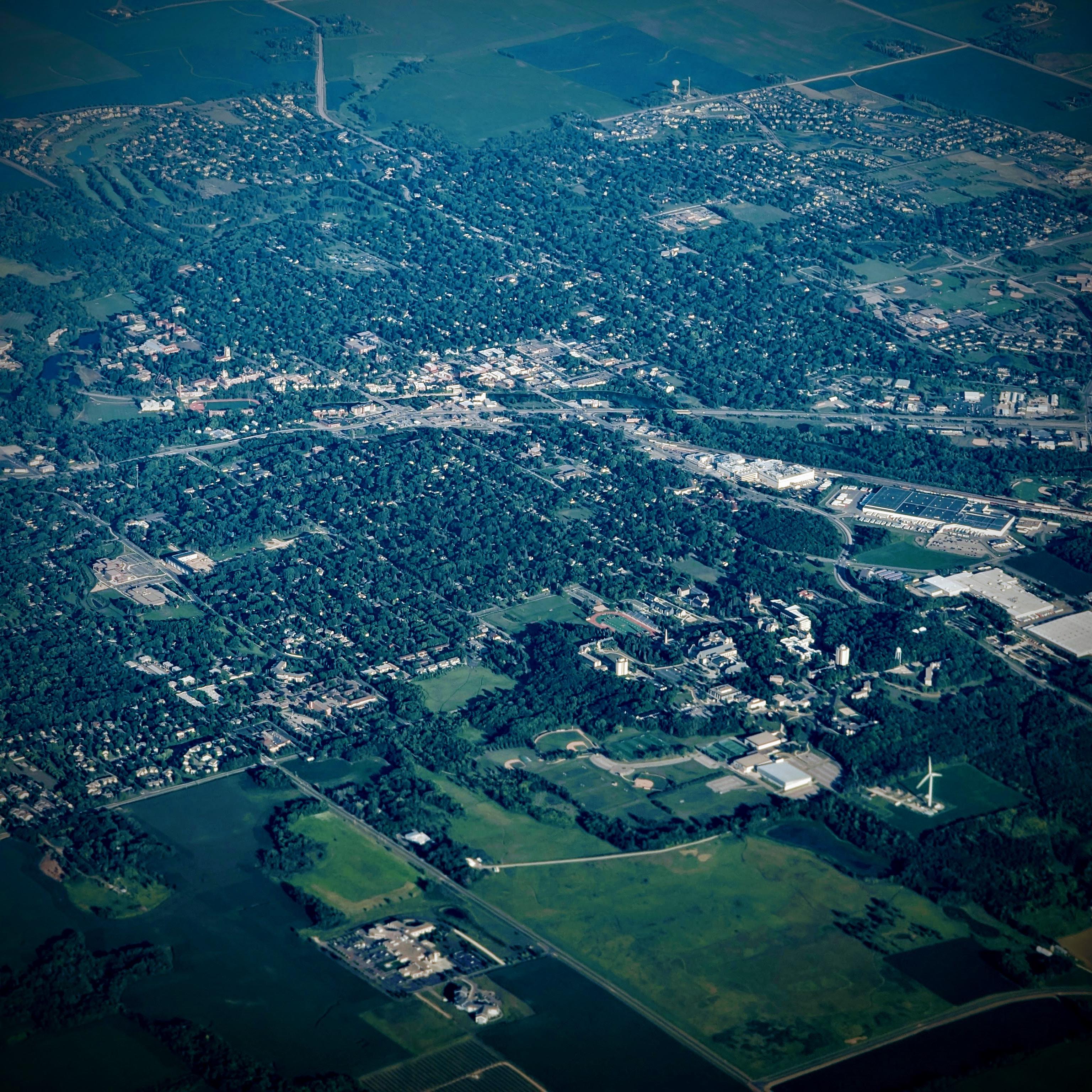 An aerial photograph of Northfield, Minnesota.