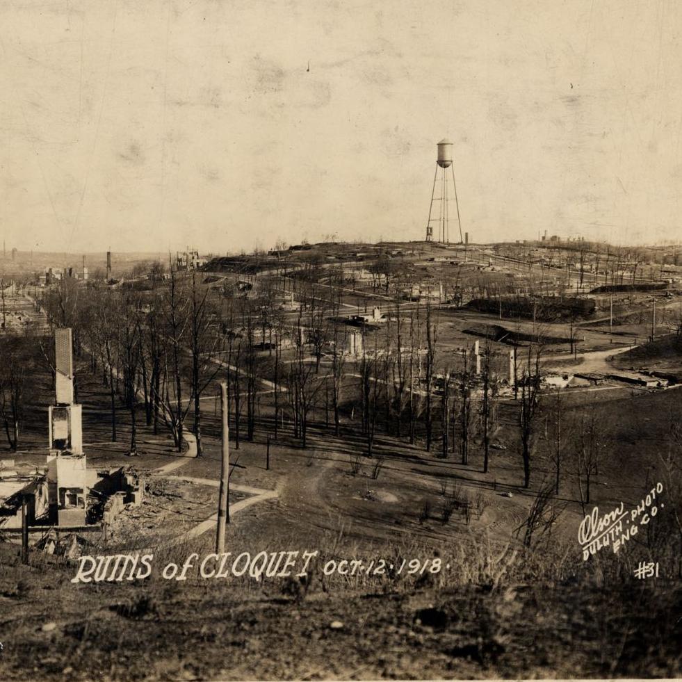 Cloquet destroyed by fires of 1918
