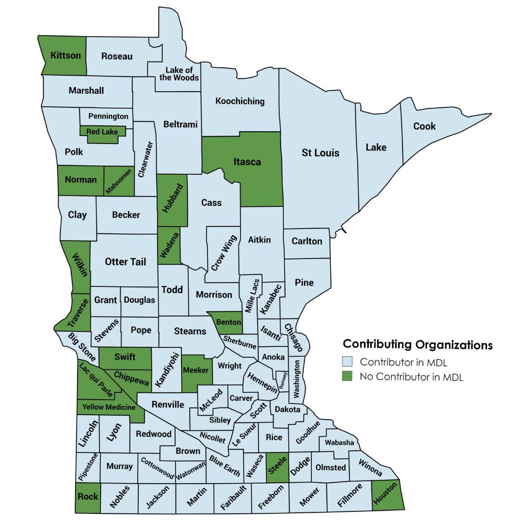 MDL contributors by county