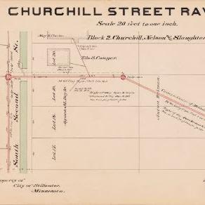 Churchill Street Ravine crossed by South Second Street and South First St [Number 22], Stillwater, Minnesota